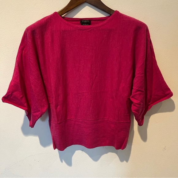 Talbots Merino Wool Dolman Half Sleeve Blouse Raspberry Color Size MP - Picture 1 of 6